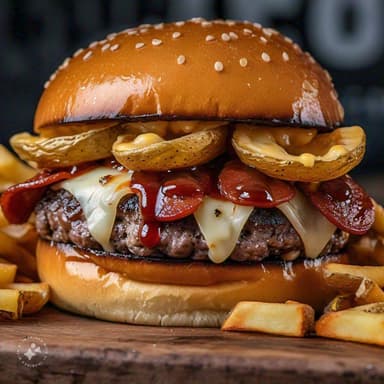 Hamb. Arrachera + Chorizo Argentino (c/Papas)