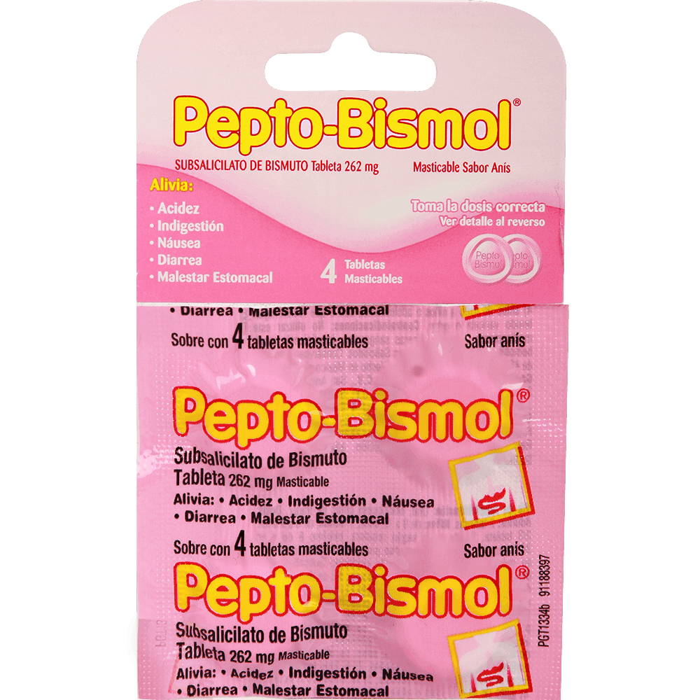 ANTIACIDO PEPTO-BISMOL PASTILLA 4 PZ