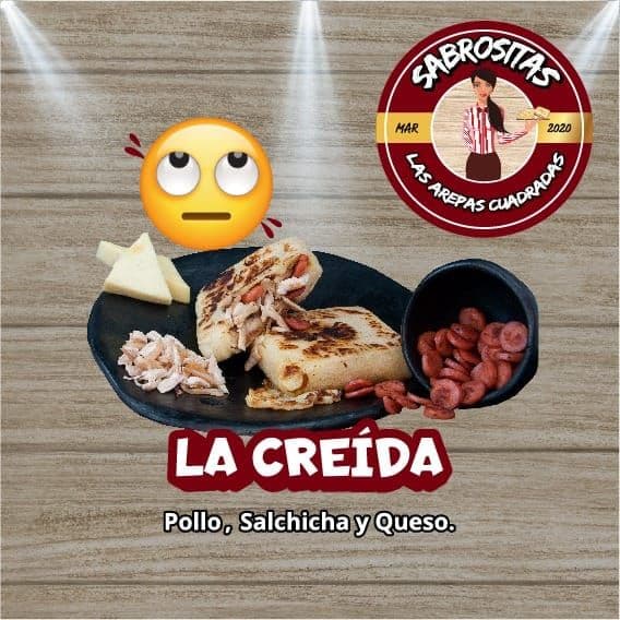 Arepa Pollo, Salchicha, Queso "CREIDA"