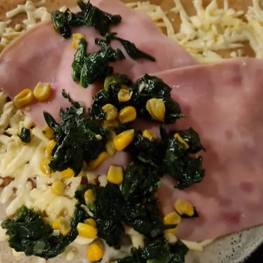 Crepa Espinaca, Jamón y Queso