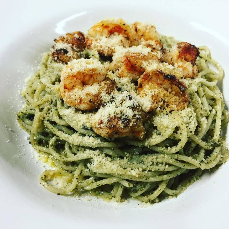 Pesto con camarón