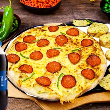 Combo Pepperoni 8tj+pan al ajo+pepsi 1lt