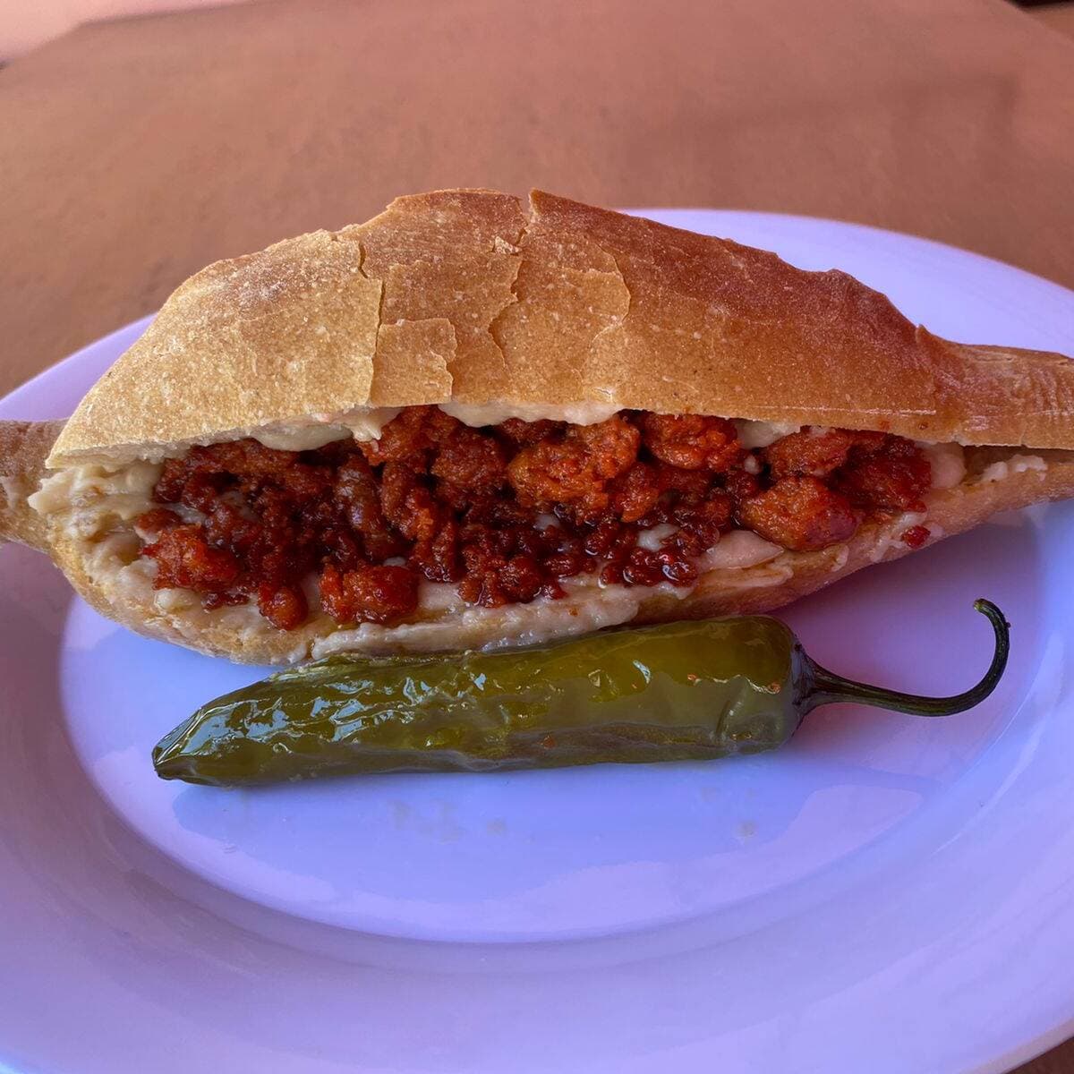 Lonche de Bistec o Chorizo