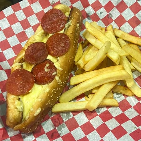 Combo De Hot Dog Pizza + Papas+Refresco+dip