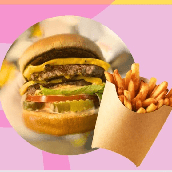 Hamburguesa Doble Con Papas