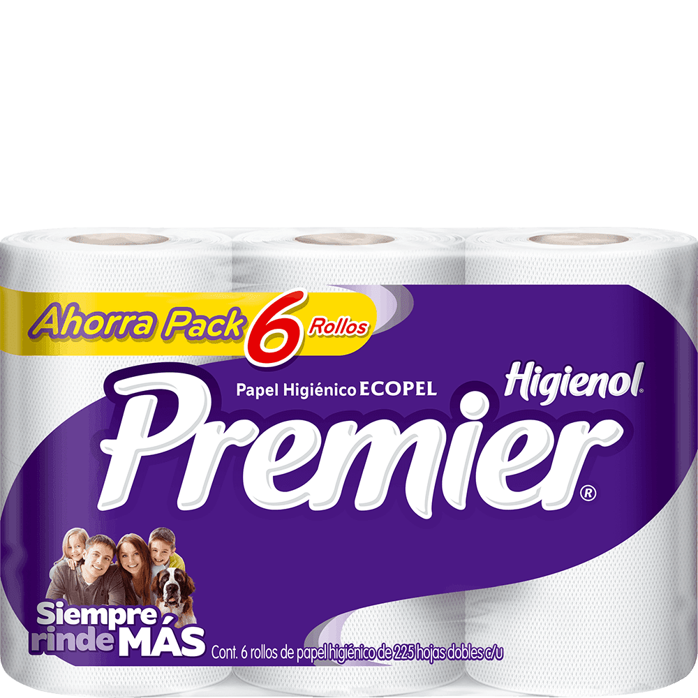 Papel Higienico Premier 225 hojas dobles 6 uds