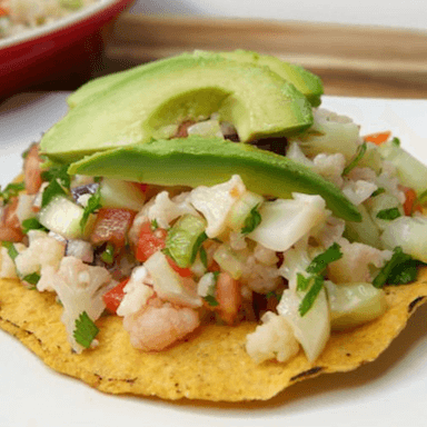 Tostada de Ceviche de Pescado