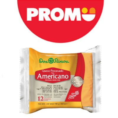 Queso Procesado Dos Pinos 12 Unds 192 Grs
