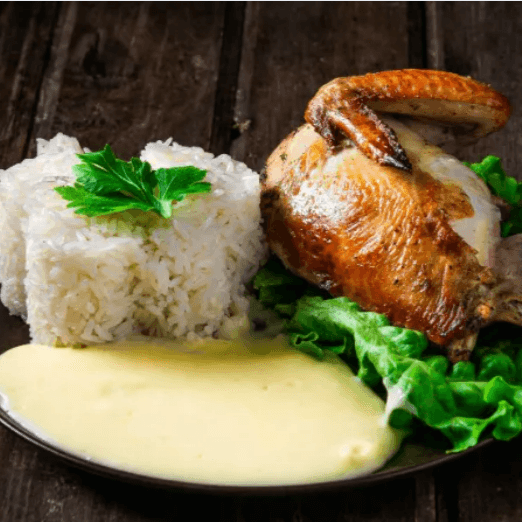 1/4 Pollo Brasa con Puré de Papa