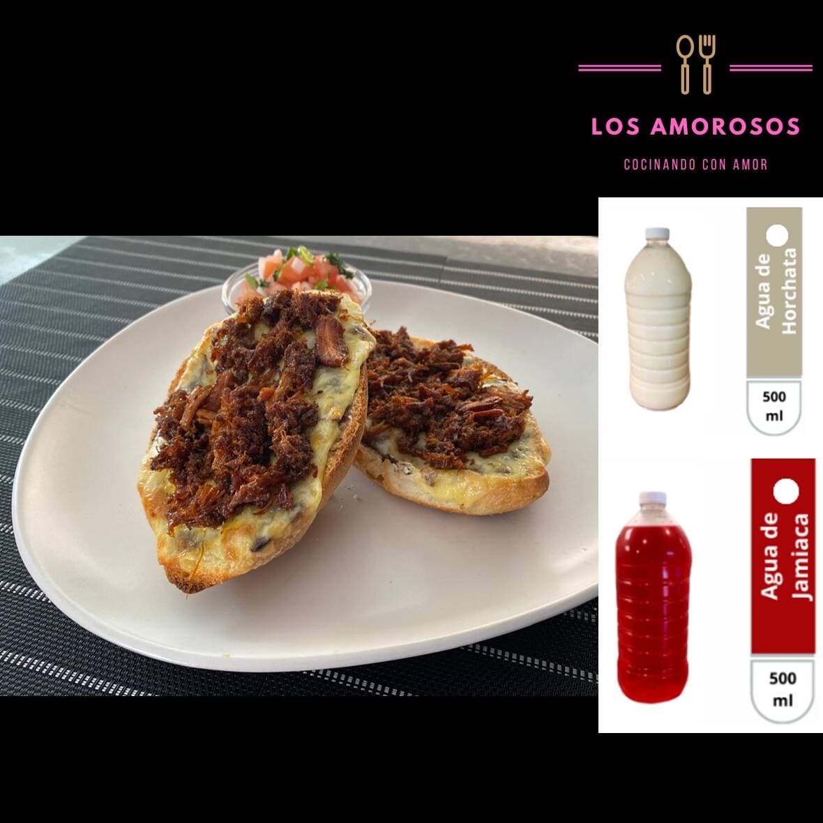 Combo Molletes con Chilorio + Agua de Sabor