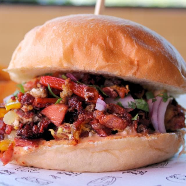 Discada Breakfast brioche burger