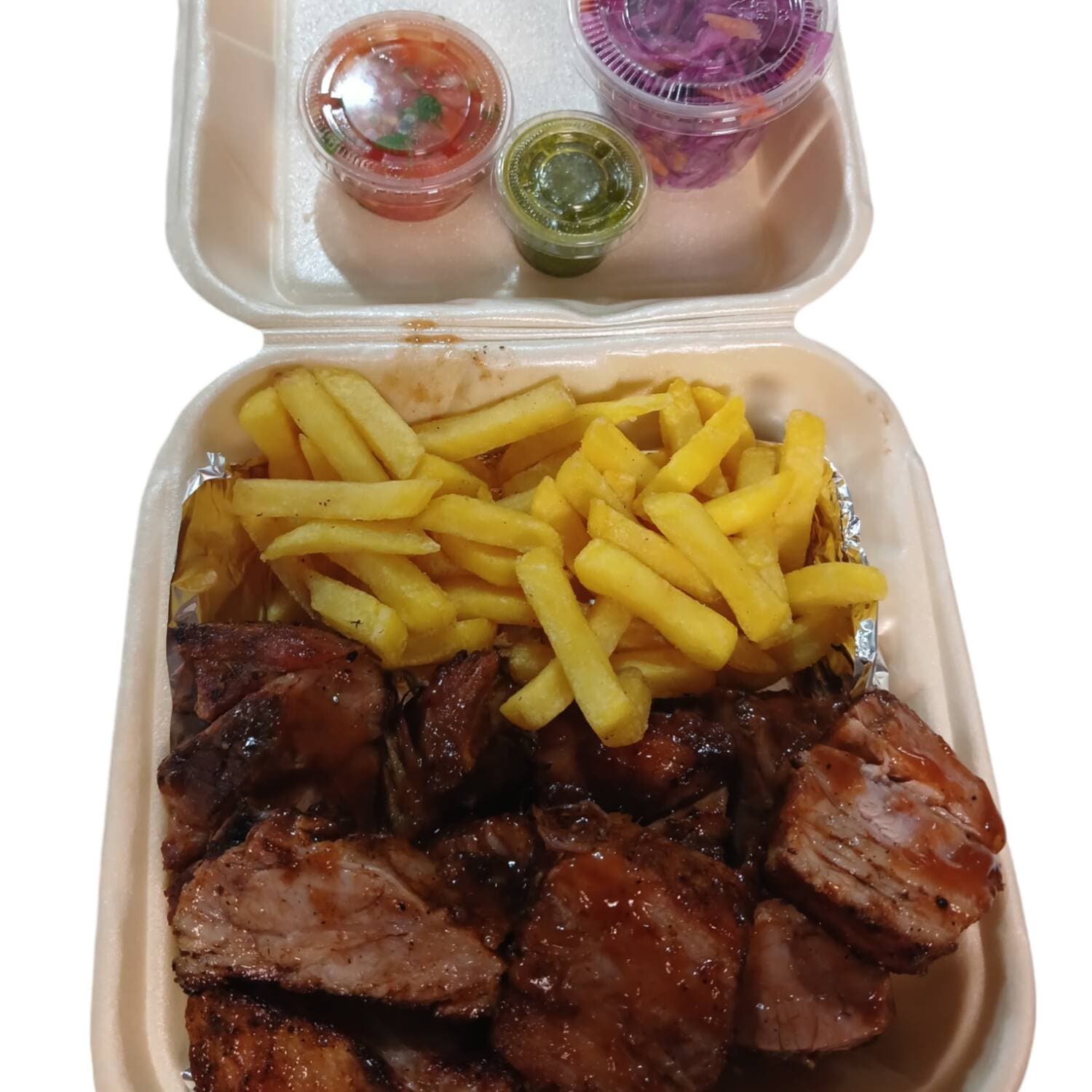 Costilla BBQ + Papas + Ensalada