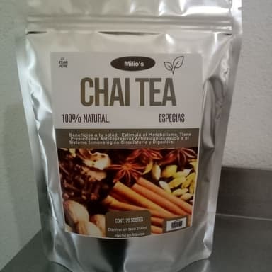Chai tea bolsa con 20 sobres