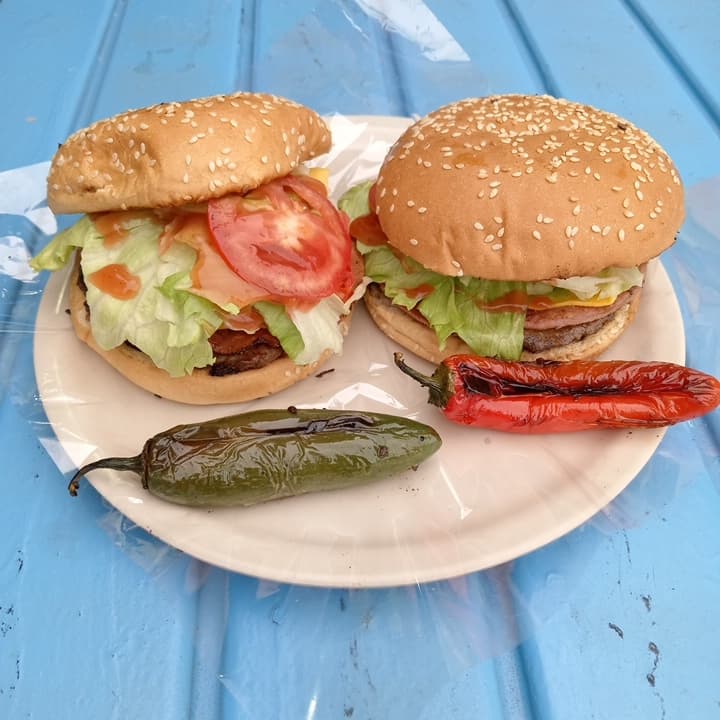 1 Hamburgesa y 1 Chile Toreado Saslsa Roja o Verde