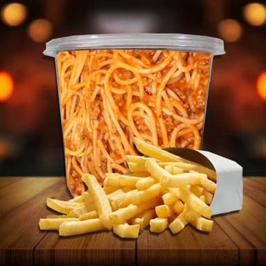 Combo Contenedor Espaguetis Carne Maiz Tocineta