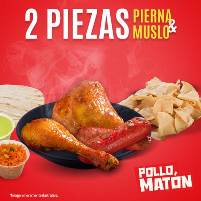 2 Piezas De Pollo +1 complemento Arroz
