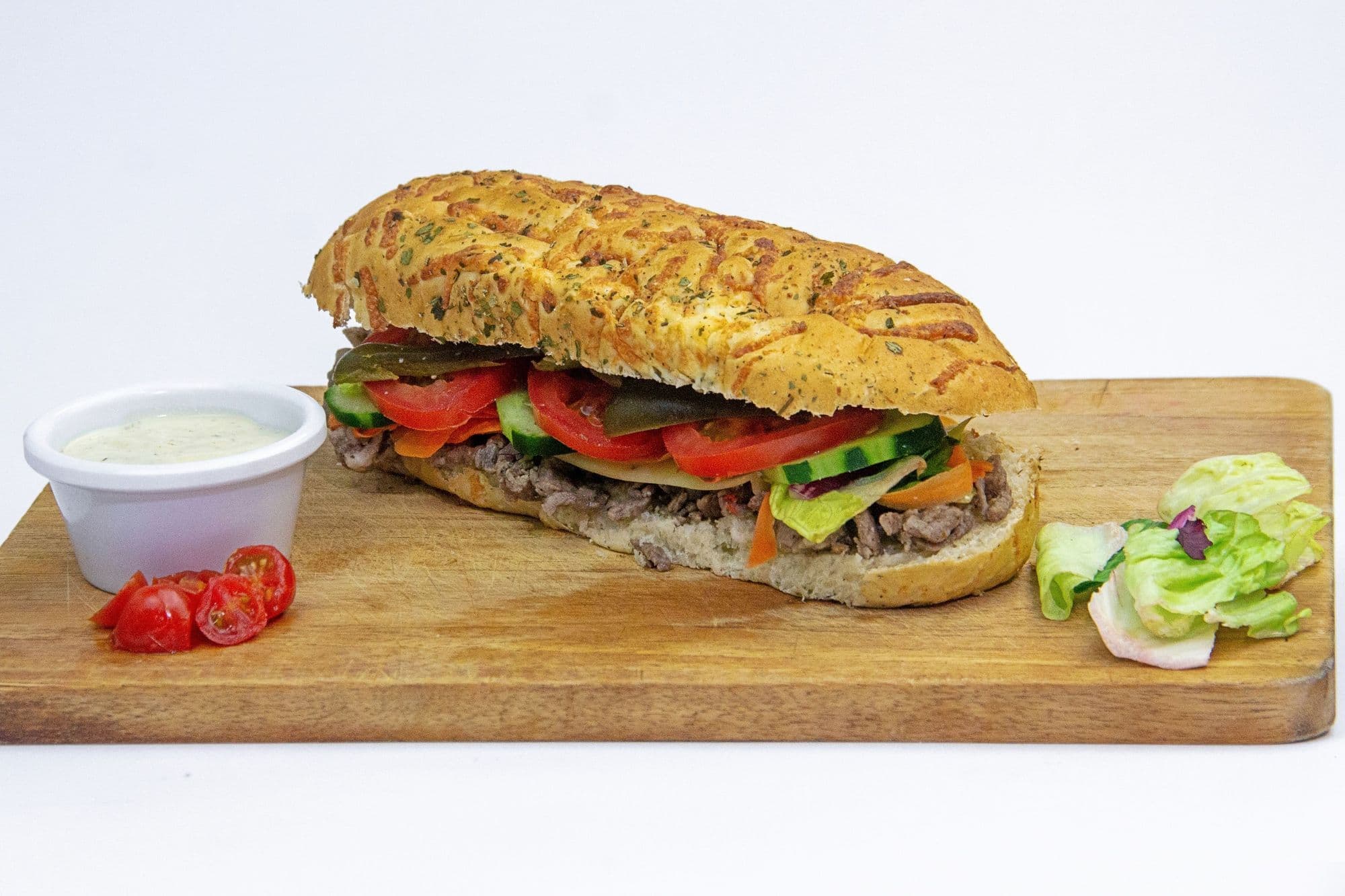 BAGUETTE DE ASADA CON QUESO