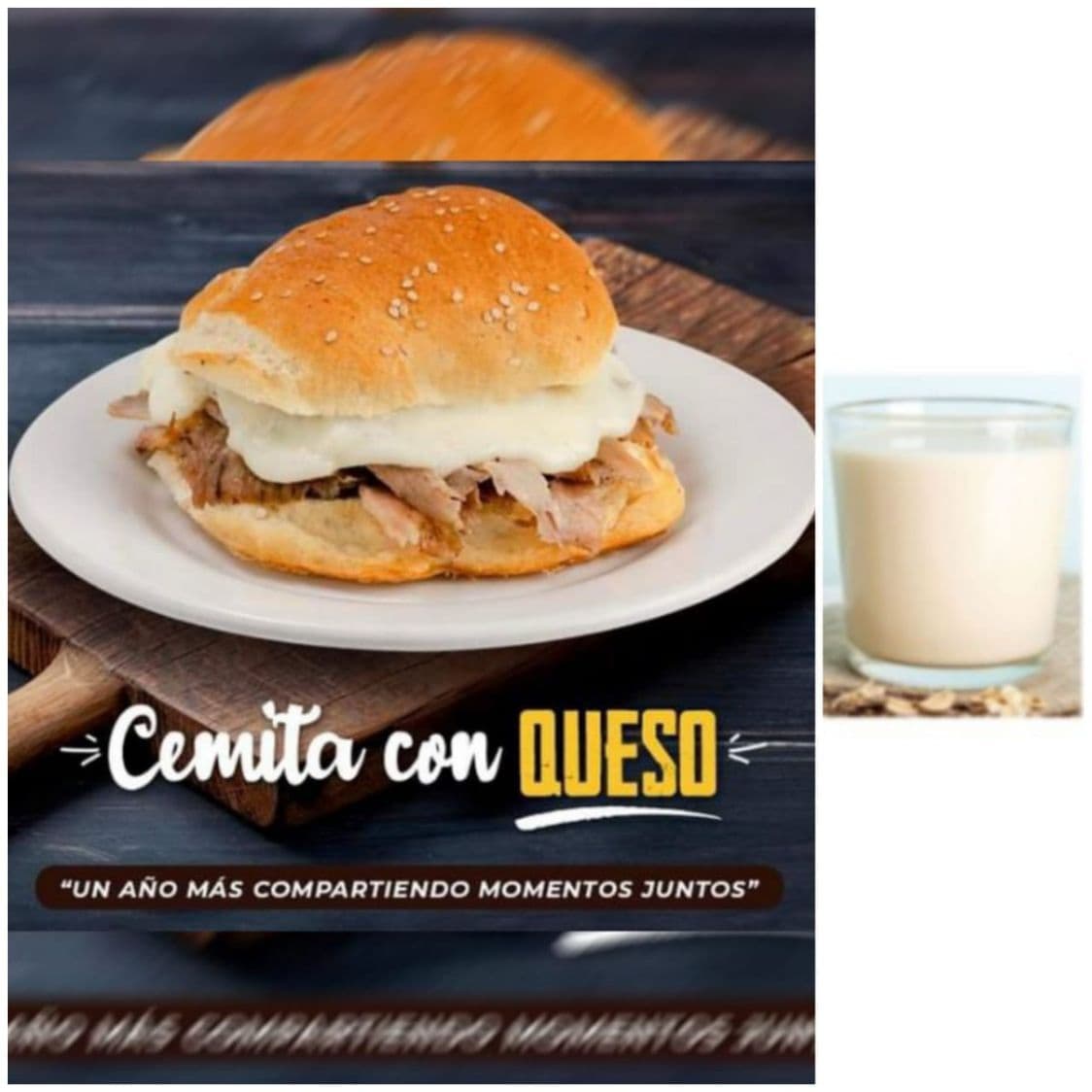 Cemita Con Queso + Agua De Horchata