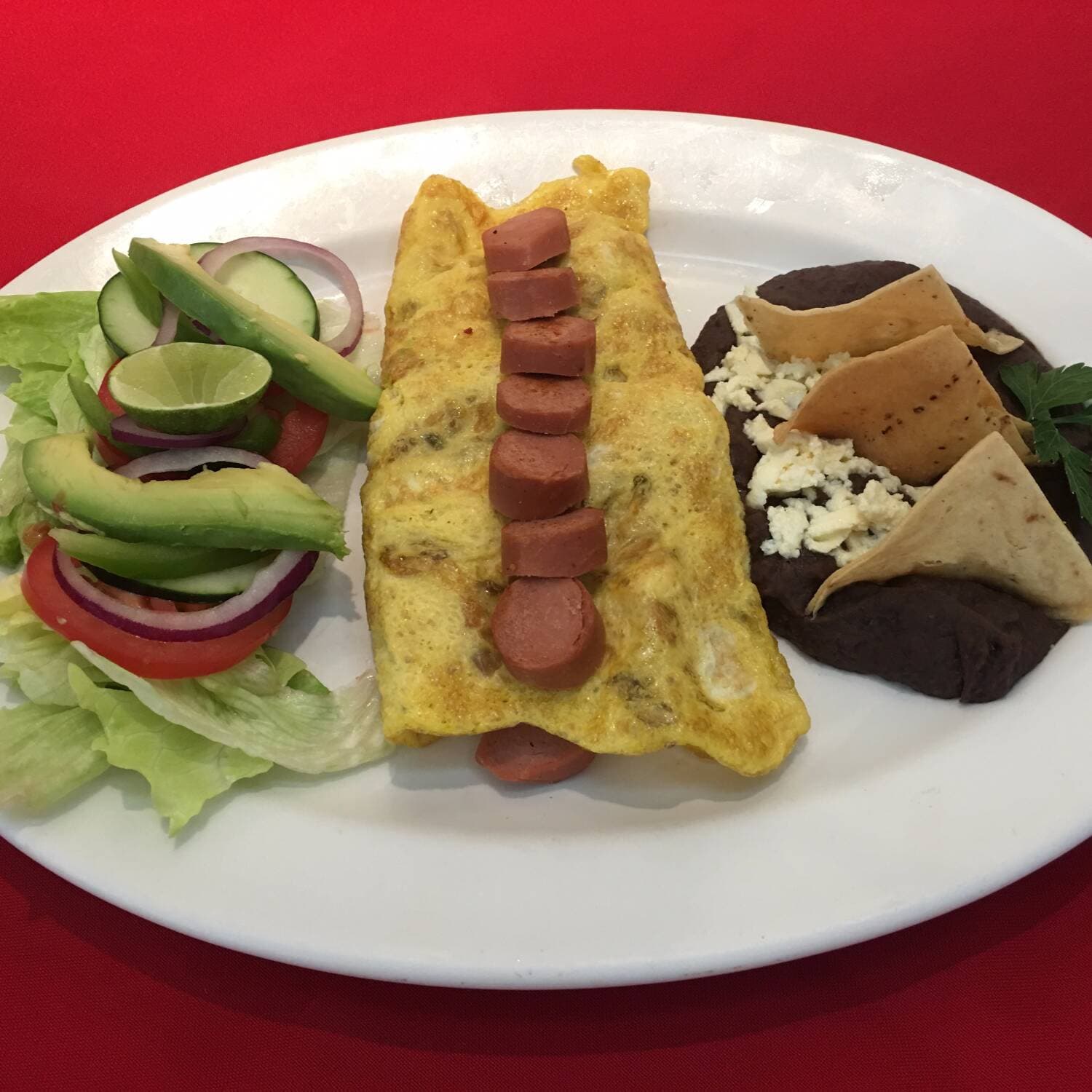 Omelet de Salchicha Vegetariana