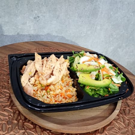 Arroz Frito con Pollo a la Plancha