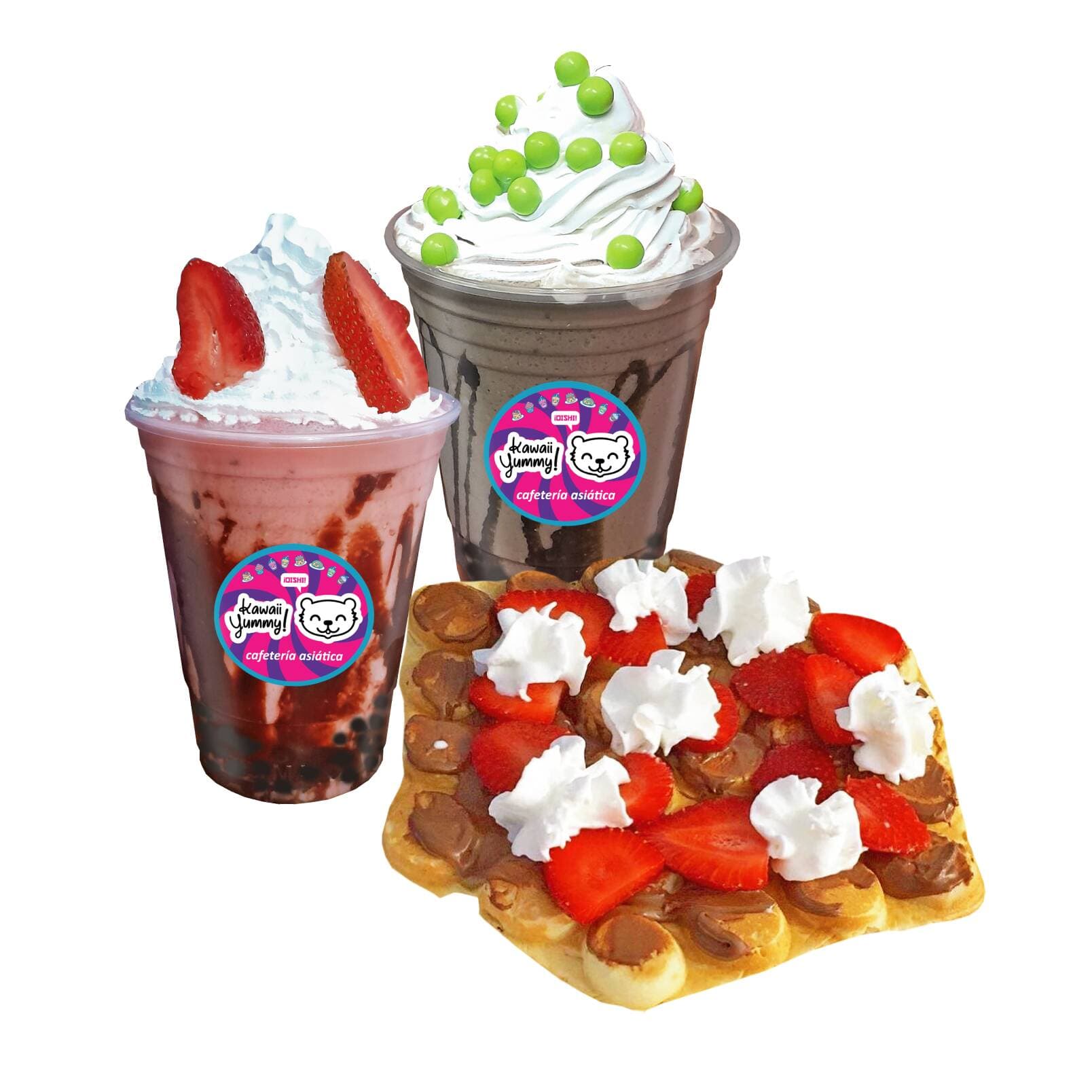1 Waffle Oishii + 2 Tapioca Kawaii