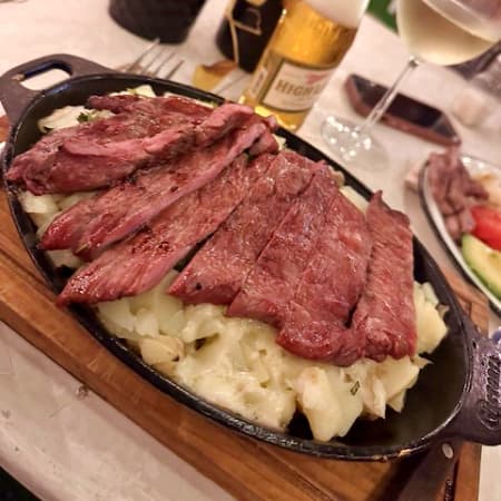 Papa horno con arrachera