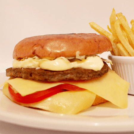 Hamburguesa Sencilla (Con Porcion de Papas a la Fr