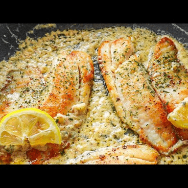 Pescado en Crema de Limón con Queso Fundido