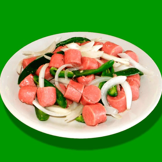 Salchicha Encebollada