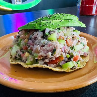 Tostada de Carne Apache (sin Chile)