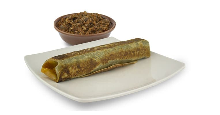 Burritos de frijol deshebrada