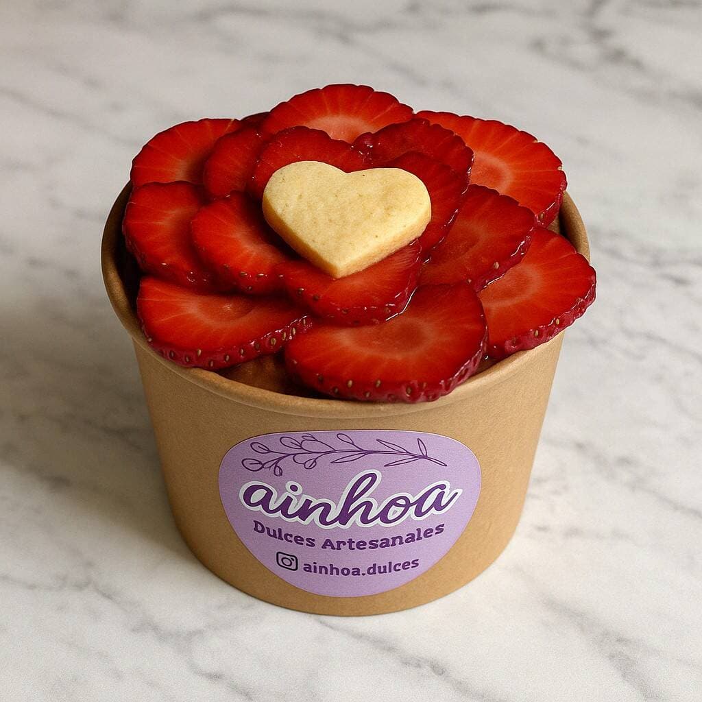 Alfajor de Chocolate con Fresas Cuchareable