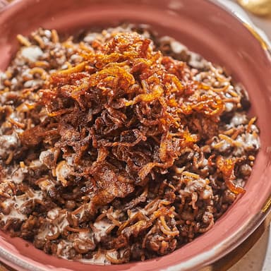 Porcion de Lentejas con Cebolla Caramelizada