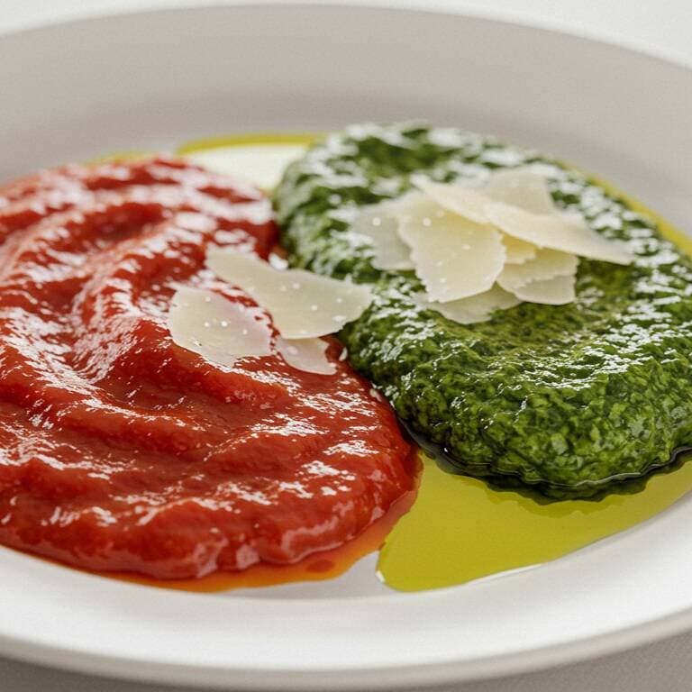 SALSA POMESTO & CAMARONES (pomodoro & pesto)