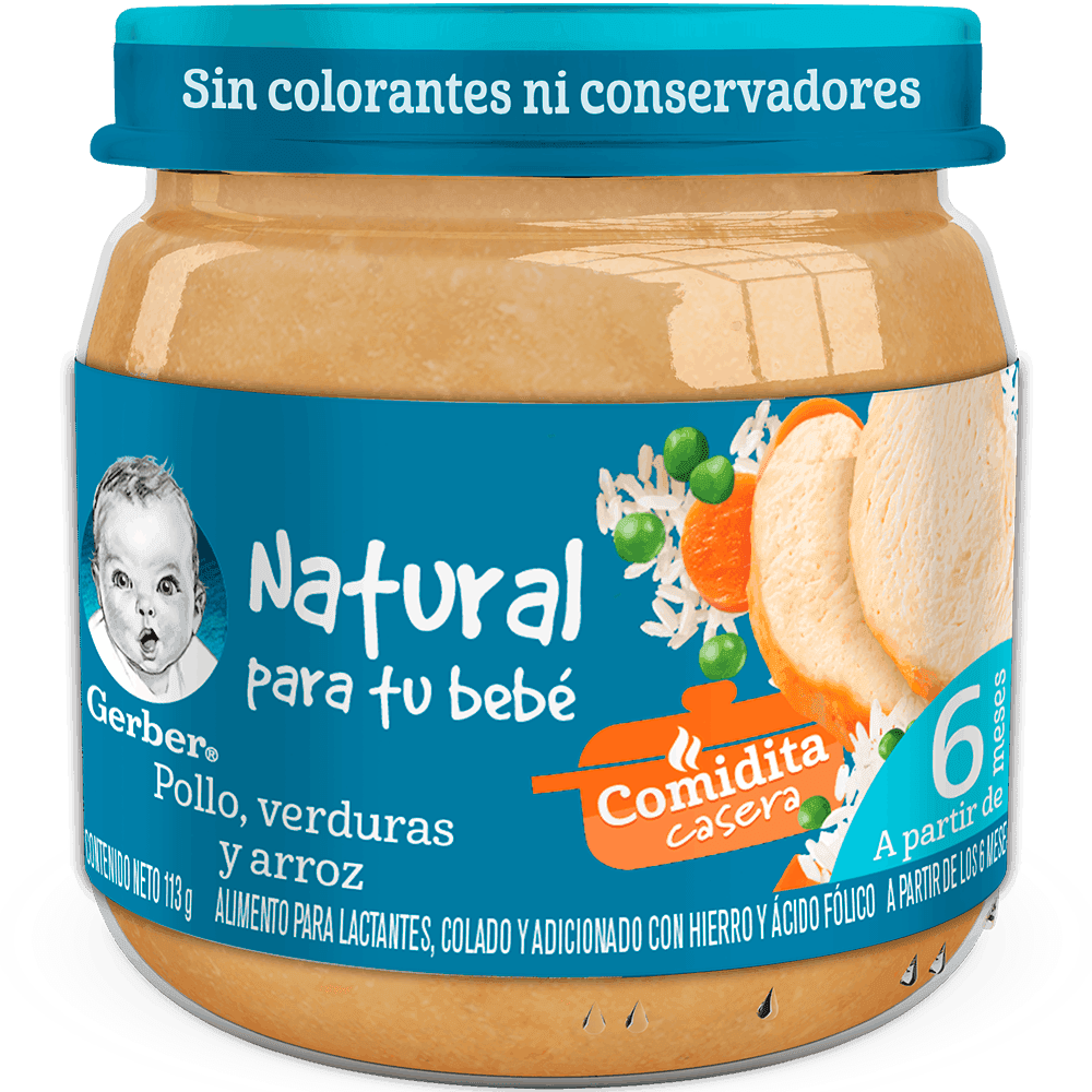 Alim p/ bebe 3a Et Gerber 170g Verd pollo y arroz