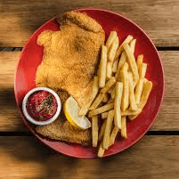 Milanesa de Pollo con Papas a la Francesa