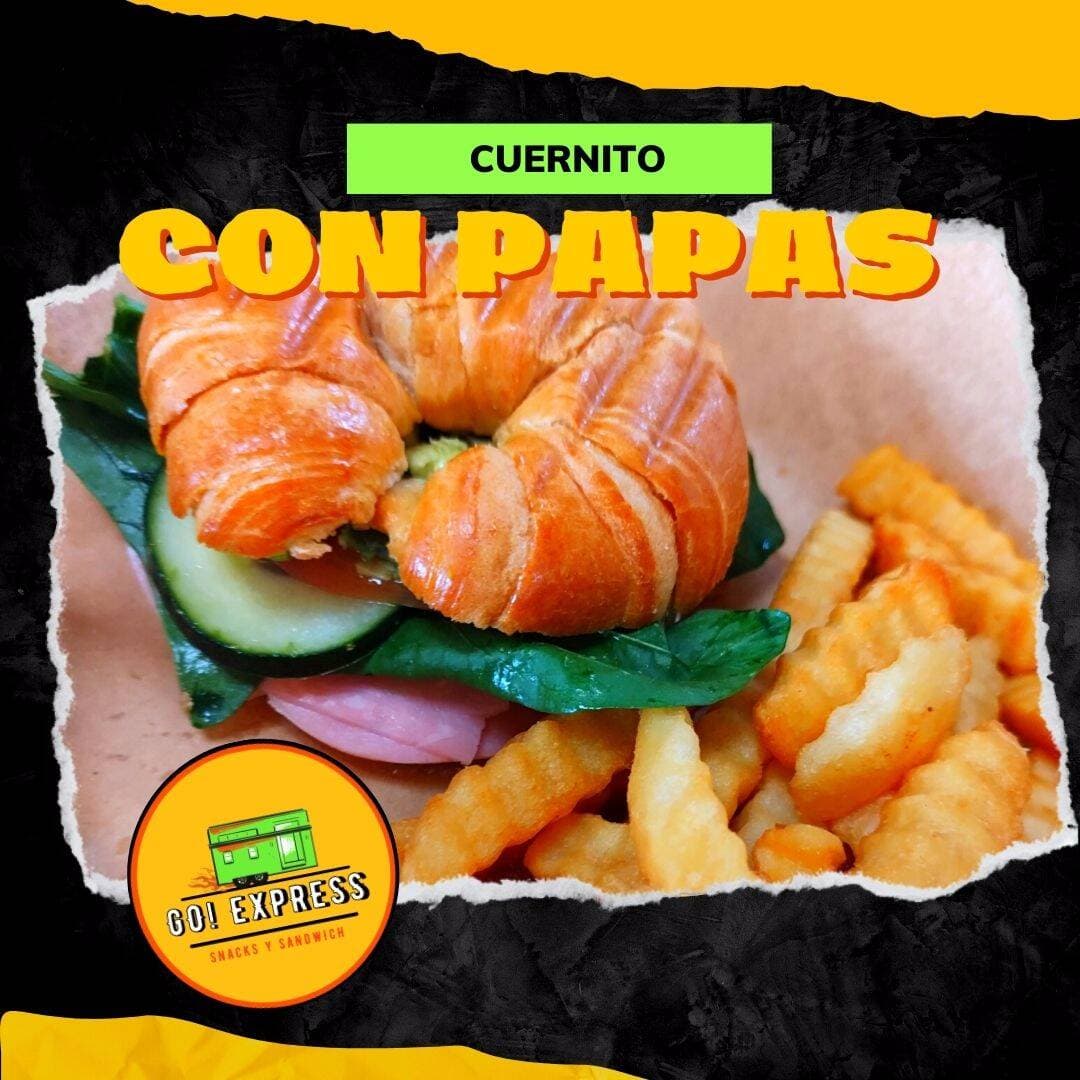 Cuernito con Papas Fritas