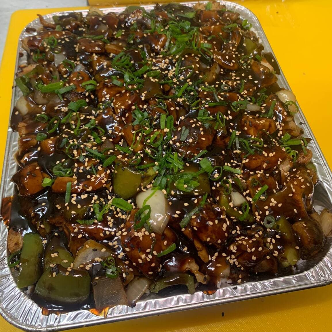 Charola teriyaki  de pollo