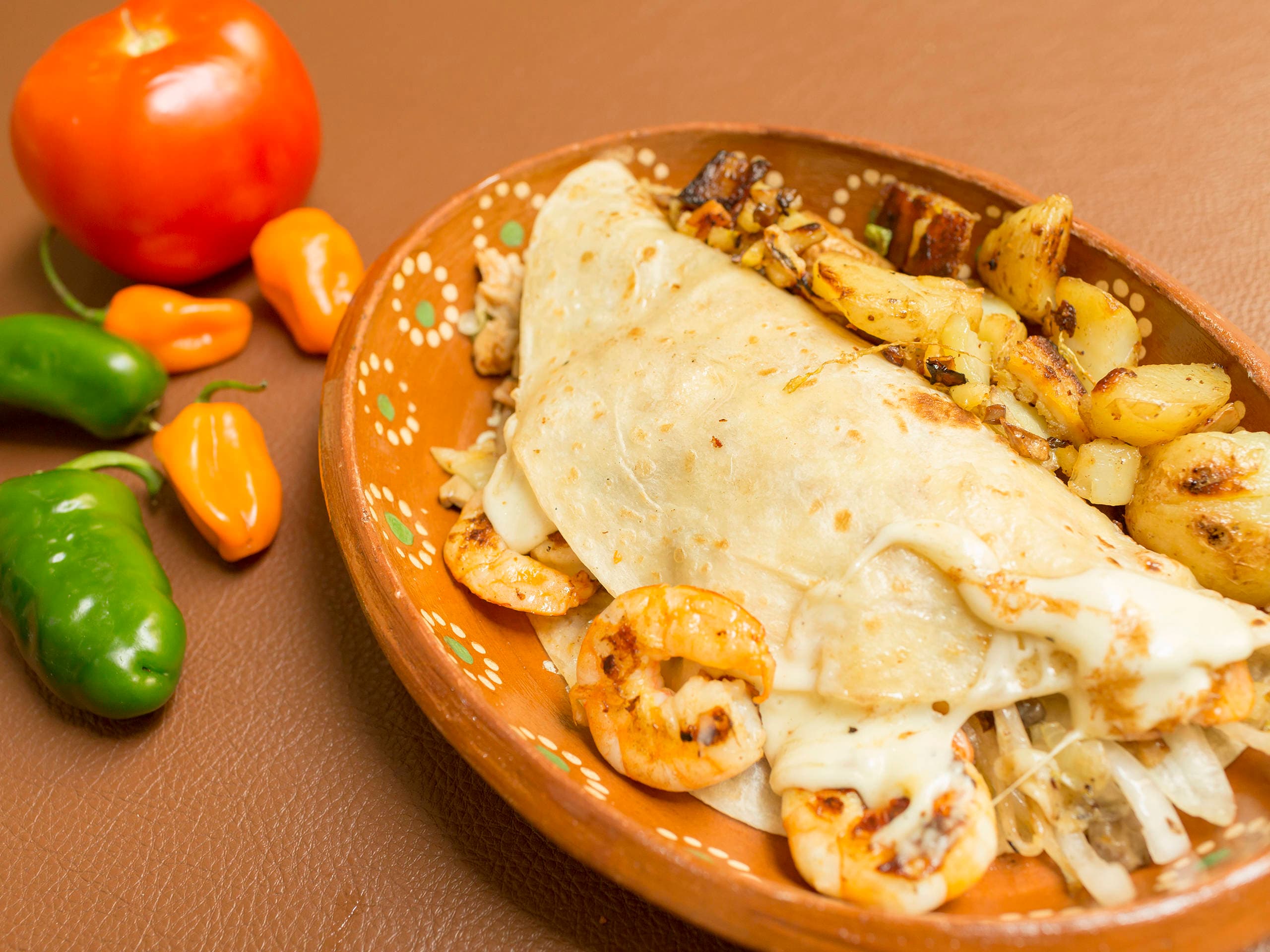 Quesadilla con camarones