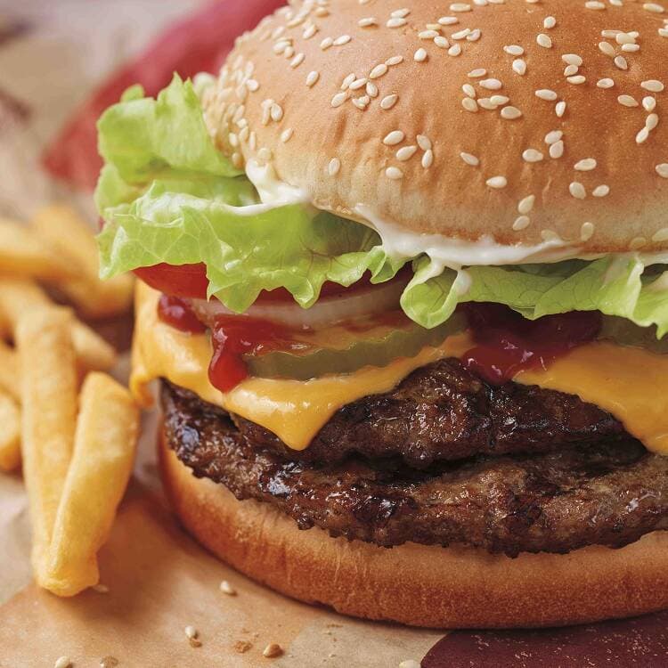 THE BURGER, HAMBURGUESA CON PAPAS (incluye bebida