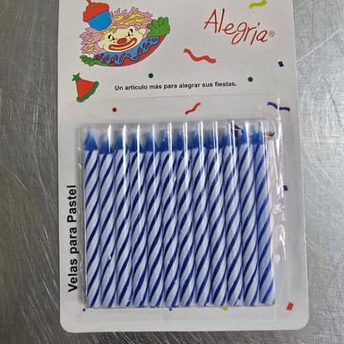Velas para pastel Basicas Azul 24 Piezas
