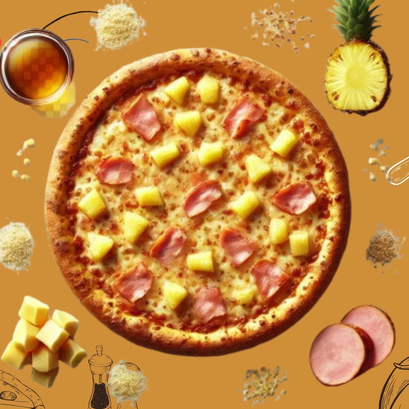 PIZZA HAWAIANA GRANDE 40 CM