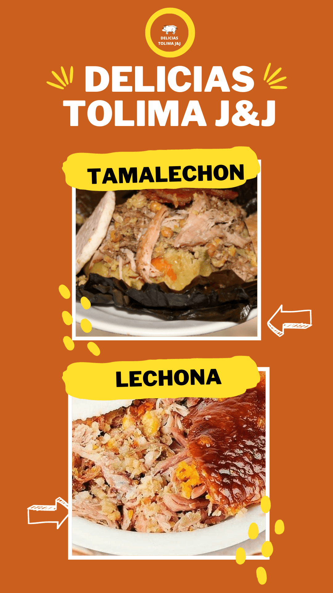Tamales y lechona del tolima
