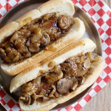 2 Hot-dogs con Champiñones y Papas Fritas 🍟🔥