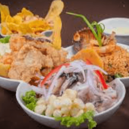 Trio Marino(Ceviche, chicarrón y chaufa de marisco