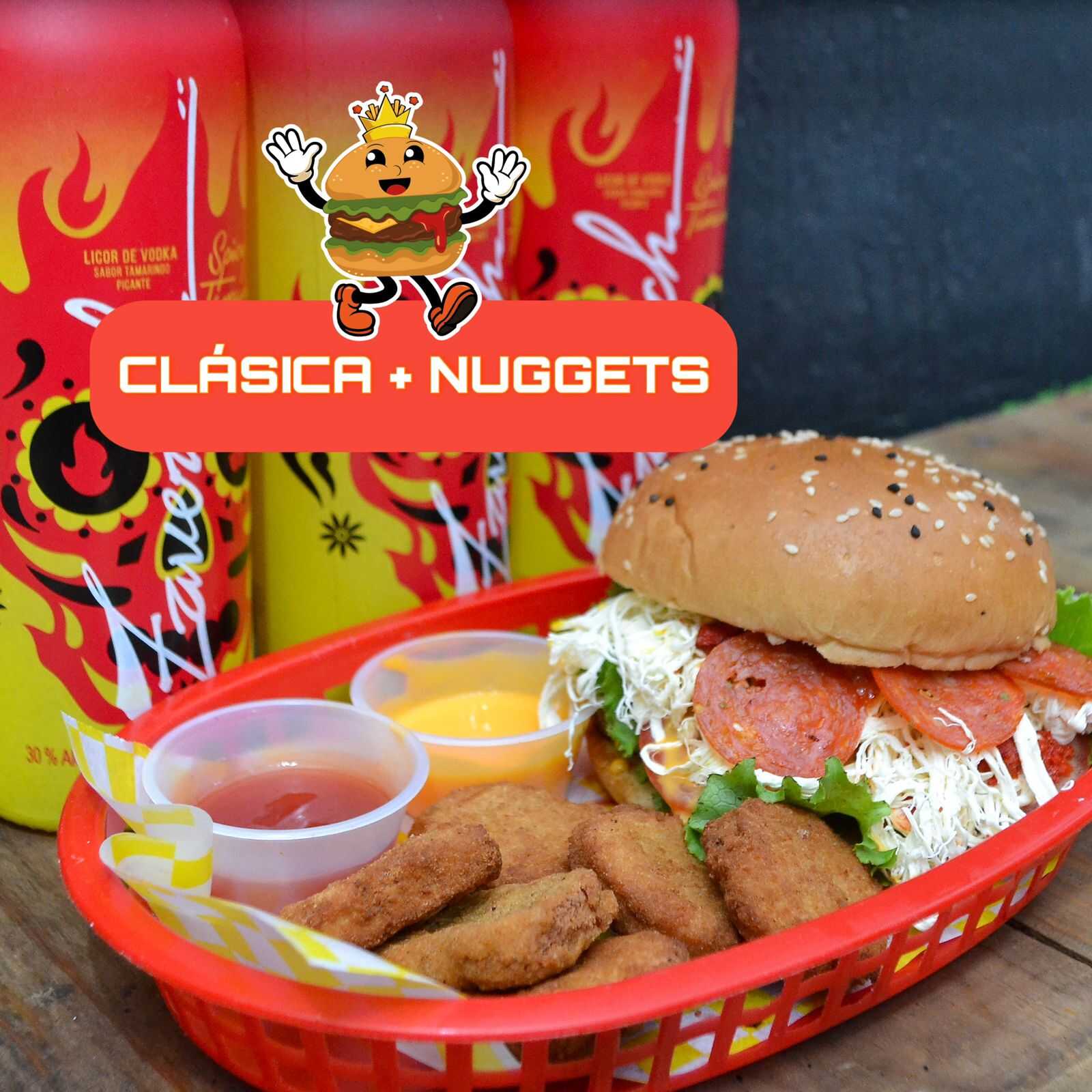 Hamburguesa Clásica más Nuggets