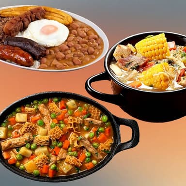 Trio lo nuestro. bandeja+mondongo+sancocho
