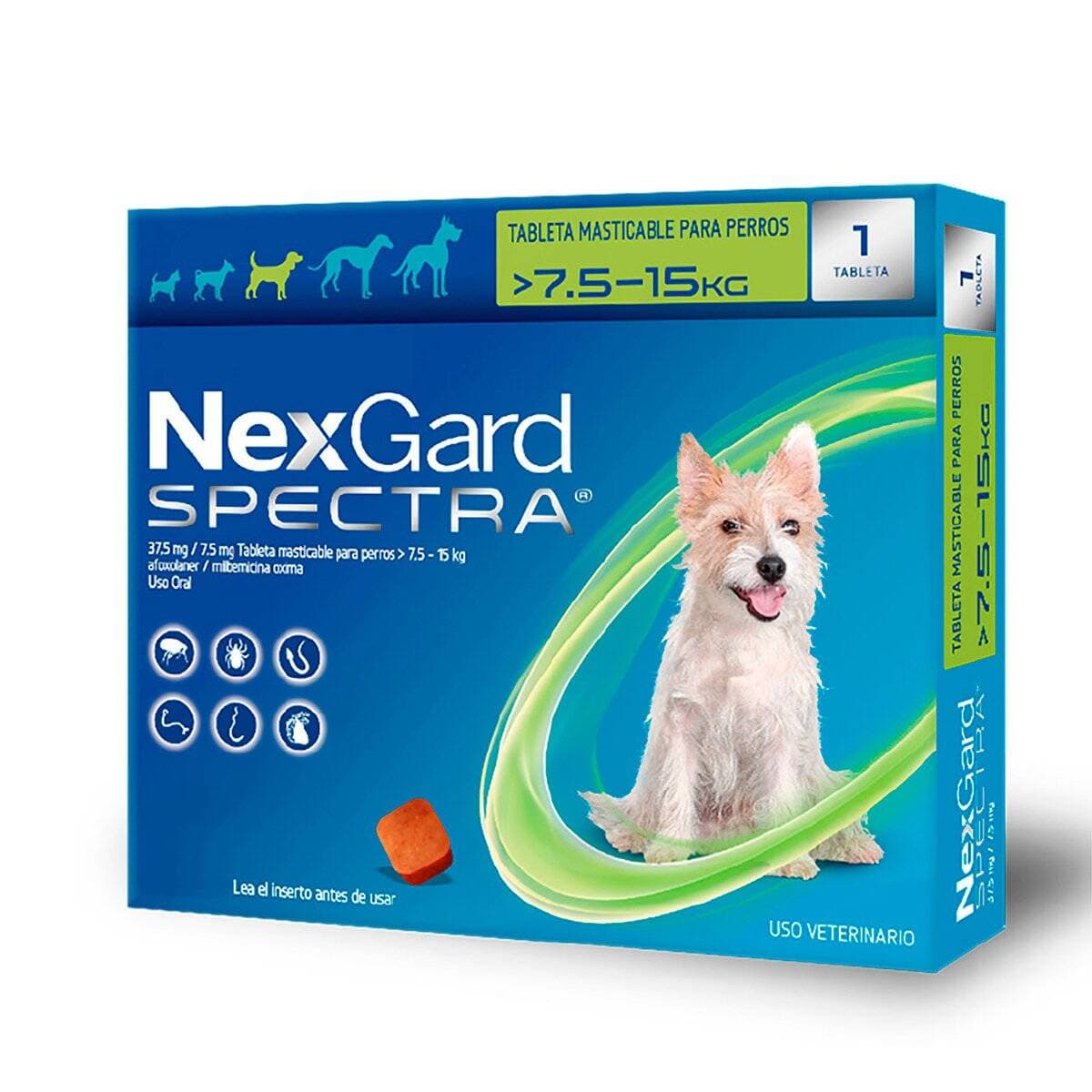 Nexgard Spectra Masticable de 7.6 Kg a 15 Kg