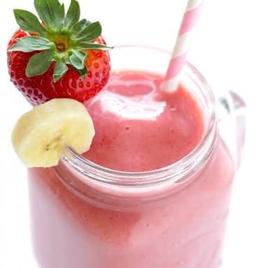 Licuado de plátano y fresa 500 ml.