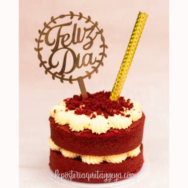 Torta con Topper y Vela